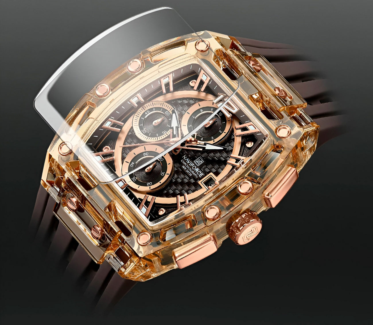 Reloj Naviforce Deportivo Nf7105 Goma Ho