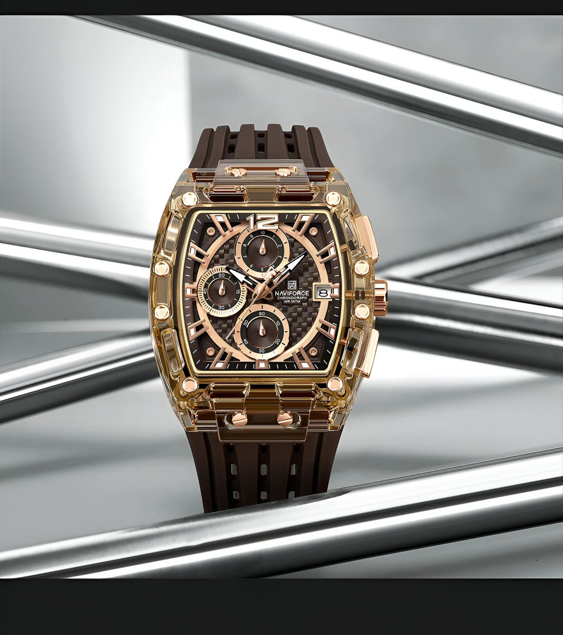 Reloj Naviforce Deportivo Nf7105 Goma Ho