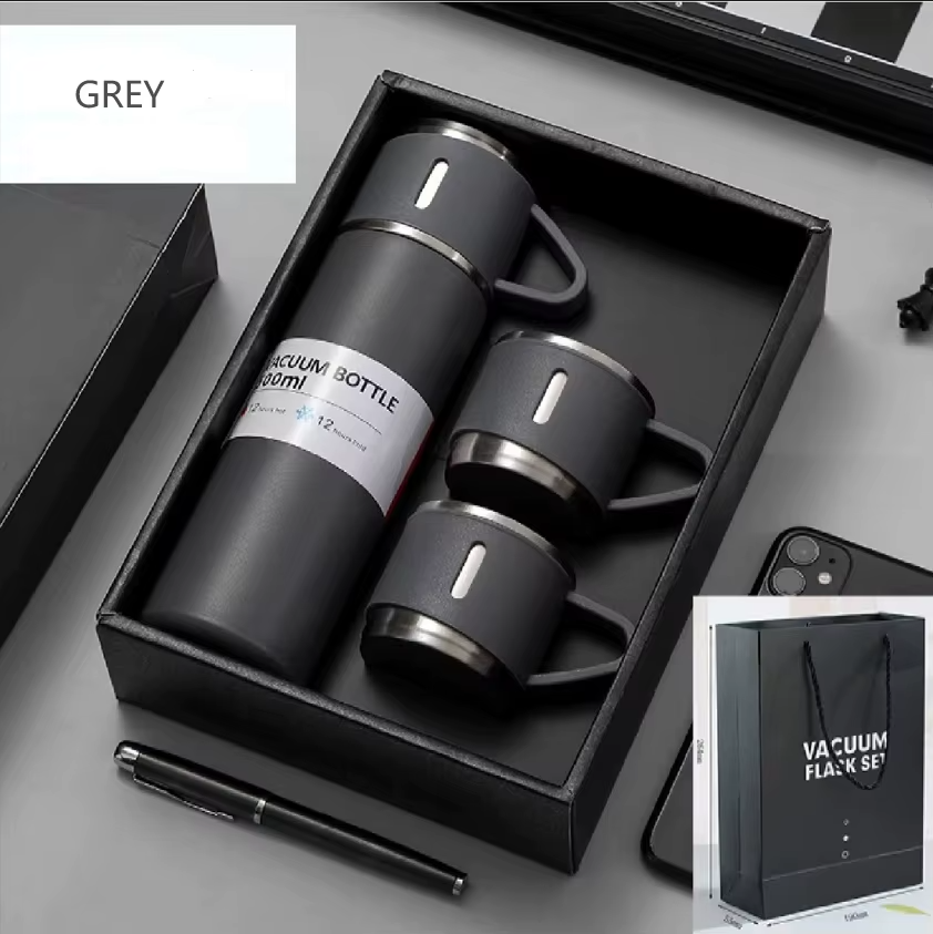 Termo De Acero Inoxidable Con 3 Tazas