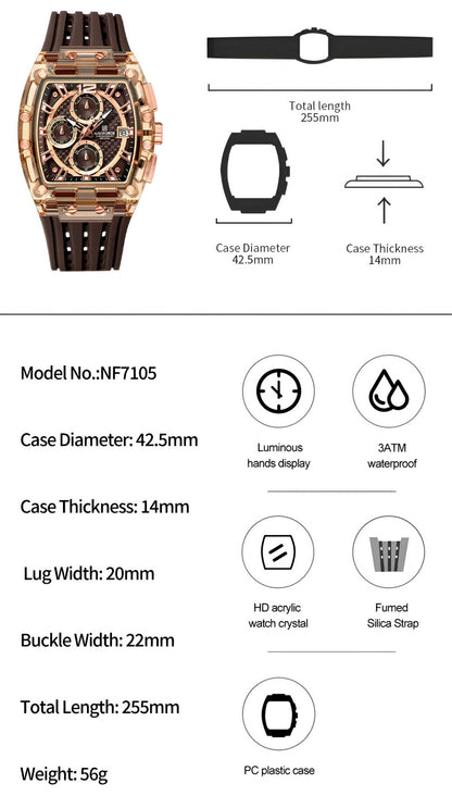 Reloj Naviforce Deportivo Nf7105 Goma Ho