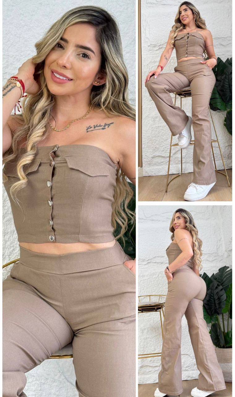 Conjunto  pantalón y chaleco straple2172