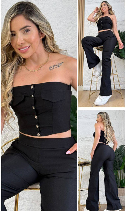 Conjunto  pantalón y chaleco straple2172