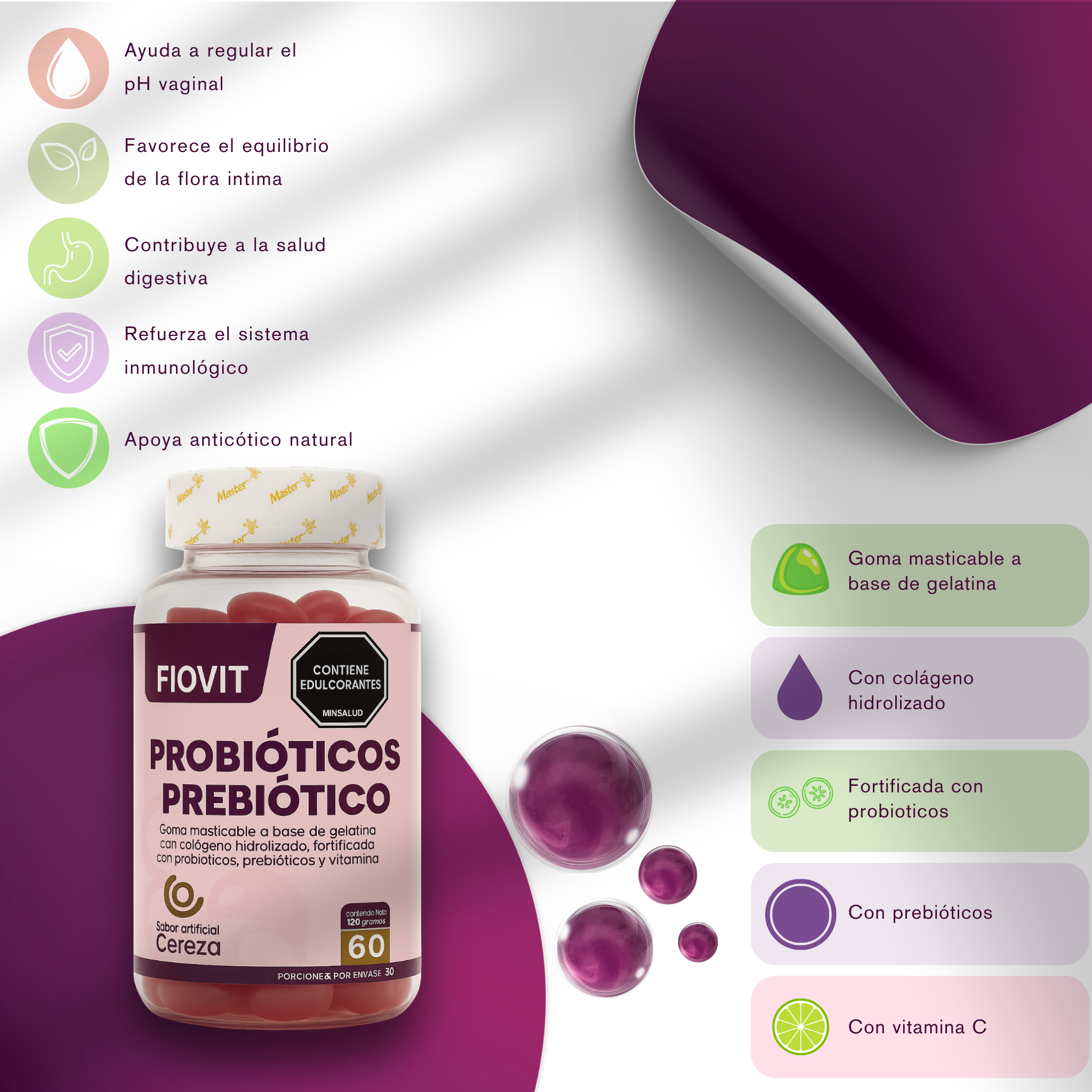 Gomitas FIOVIT Probióticos + Prebióticos